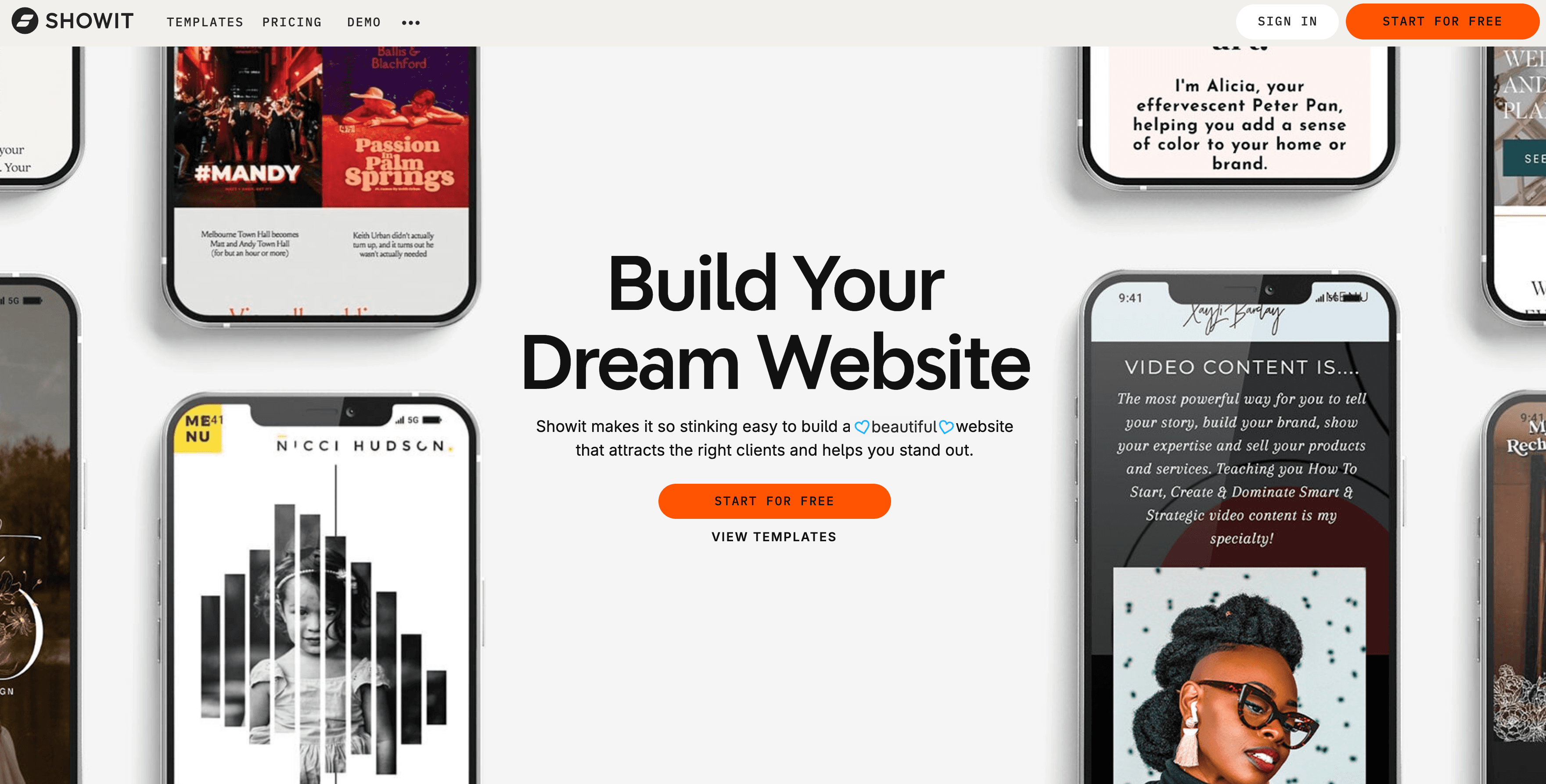 Showit drag and drop website builder