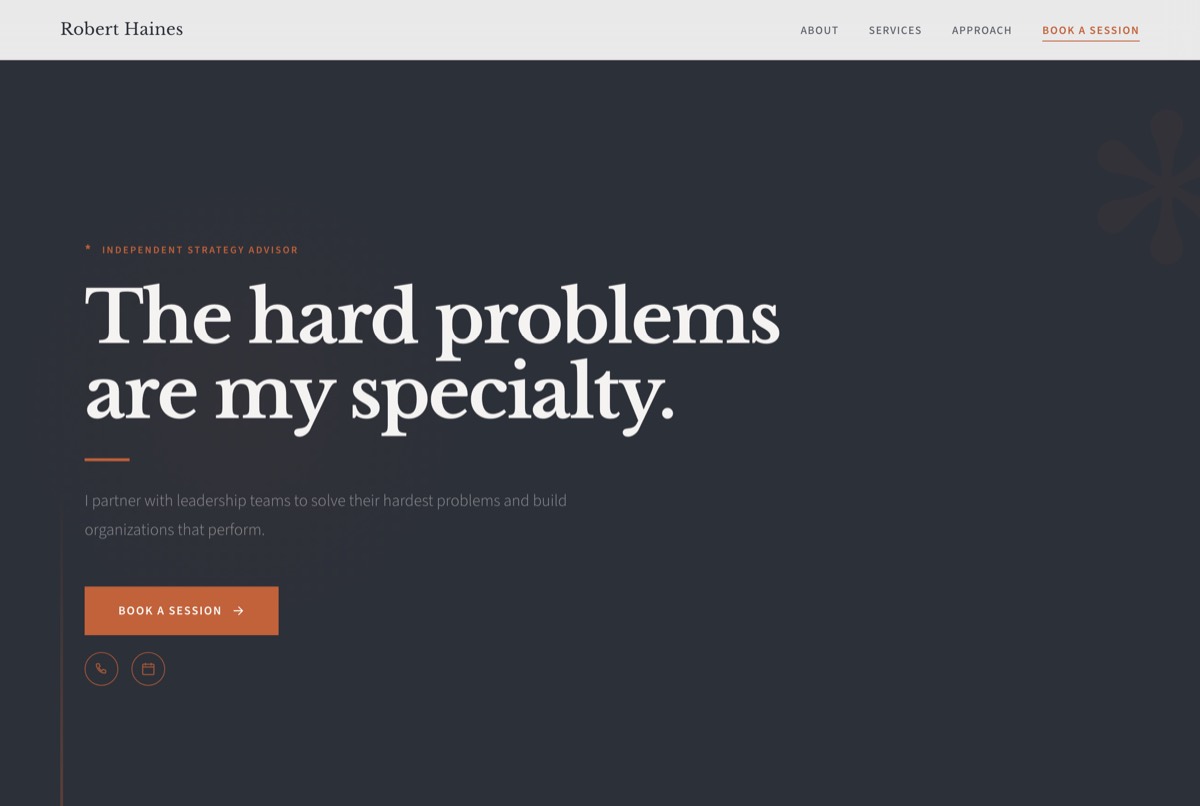 A professional independent advisor website built with NiftySite in 10 minutes